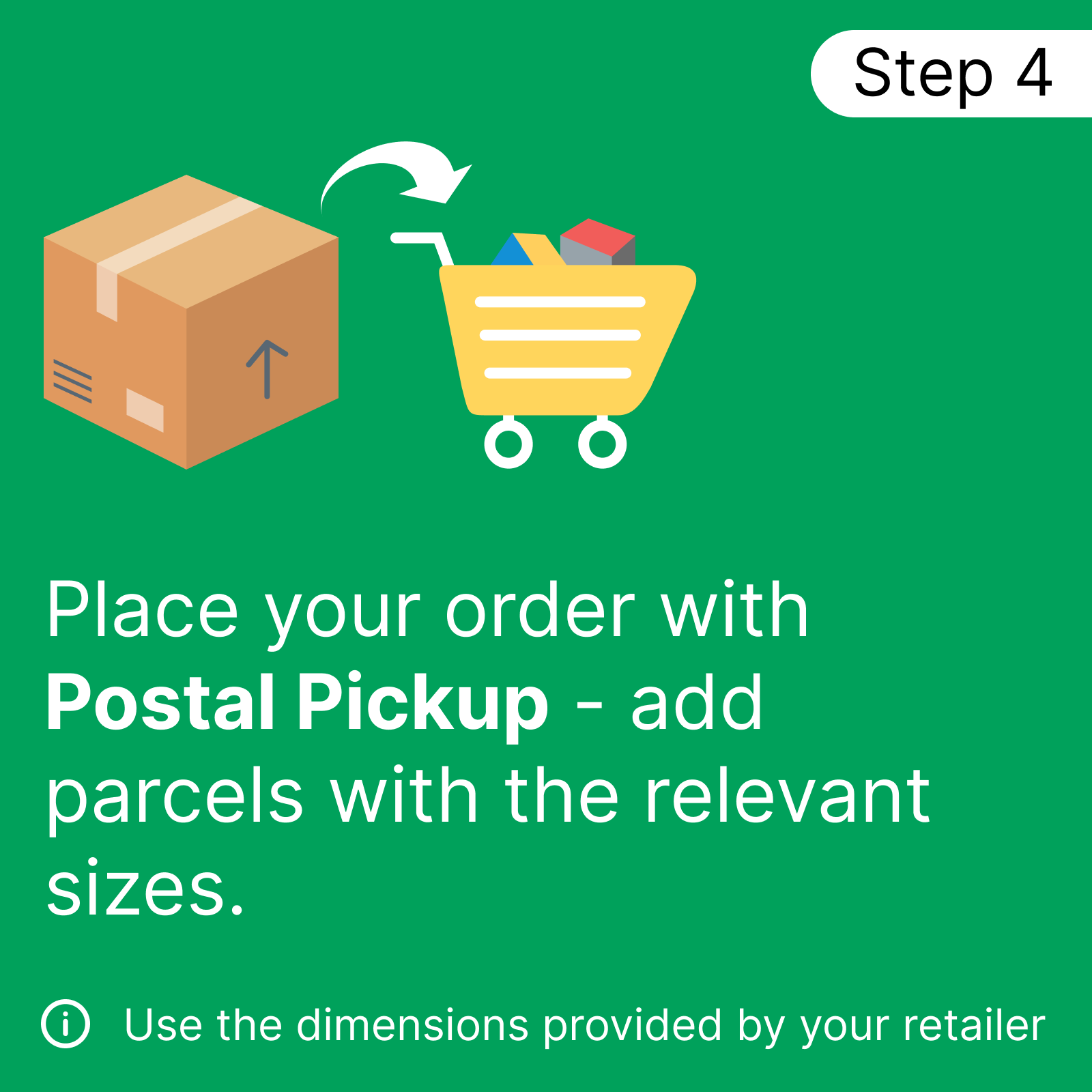 Step 4 Place order with Postal Pickup